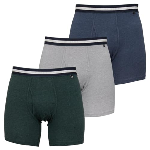 Ted Baker Herren 3-Pack Cotton Boxer Brief Boxershorts, Dark Denim/Grey Heather/Scarab, M von Ted Baker