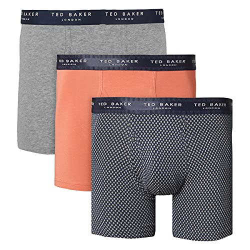 Ted Baker Herren 3-Pack Boxer Slips - Grau Heidekraut/Hot Sauce/Marine - XL von Ted Baker