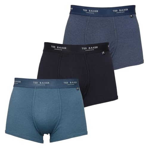 Ted Baker Herren-Boxershorts Dreierpack - blau/Dark/Real Teal - XL von Ted Baker