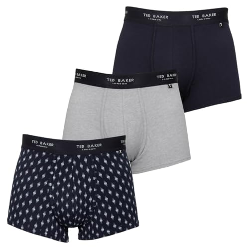 Ted Baker Herren-Boxershorts Dreierpack - blau/Grau/Verblasst Geo Navy - L von Ted Baker