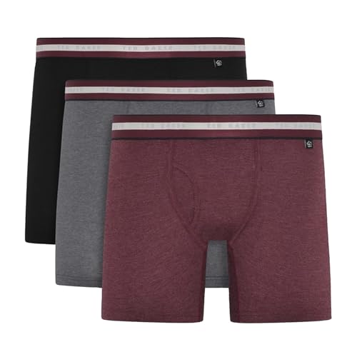 Ted Baker Herren 3er-Pack Baumwollhosen Badehose, Schwarz/Grau/Radicchio, L von Ted Baker