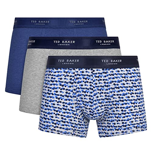 Ted Baker Herren 3er-Pack Baumwollunterhosen Badehose, Sodalithblau/Heather Grey/Deimos Blue, S von Ted Baker