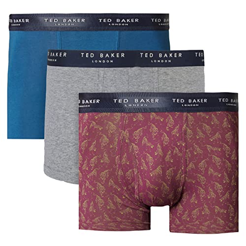 Ted Baker Herren 3er-Pack Boxer Briefs - Gibraltar Sea/Grau/Potent Violett - XL von Ted Baker