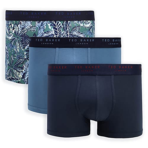 Ted Baker Herren 3er-Pack Boxer Briefs - Mallard Palm/Blau/Sky Captain - S von Ted Baker