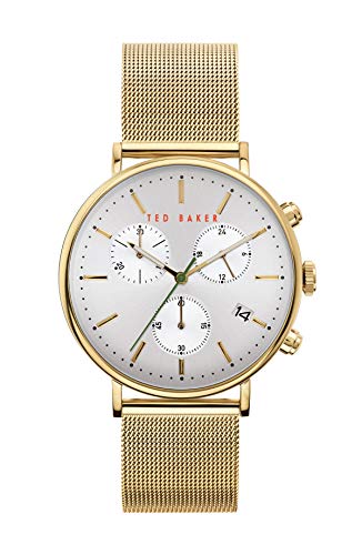 Ted Baker Herren-Armbanduhr MIMOSAA Edelstahl Quarz, Gold/Silber/Gold, One Size, 41mm Mimosaa Chronograph Uhr von Ted Baker