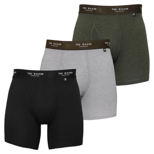 Ted Baker Herren-Boxershorts Dreierpack - Schwarz/Grau/Park - M von Ted Baker