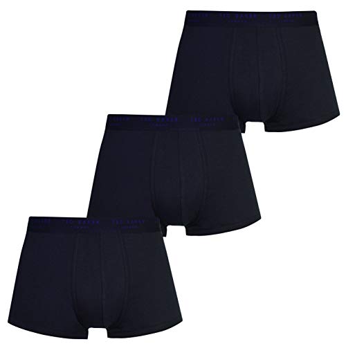 Ted Baker Herren London, 3 Pack Cotton Stretch Trunk Badehose, Navy Blau, Large (3er Pack) von Ted Baker