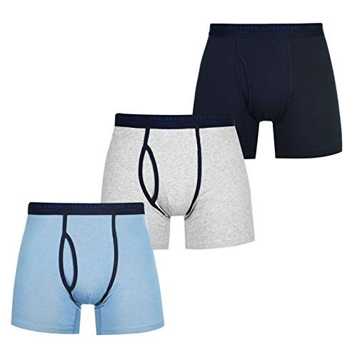 Ted Baker Herren London Men's Cotton Boxer Brief-Pack of 3 Retroshorts, NVY/Provbl/Htrgry (Solid), M von Ted Baker