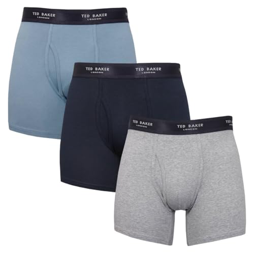 Ted Baker Herren 3er-Pack Boxer Briefs - Marine/Prov Blau/Grau Heidekraut - XL von Ted Baker