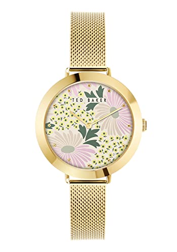 Ted Baker Ladies Stainless Steel Yellow Gold Mesh Band Watch (Model: BKPAMS3059I) von Ted Baker
