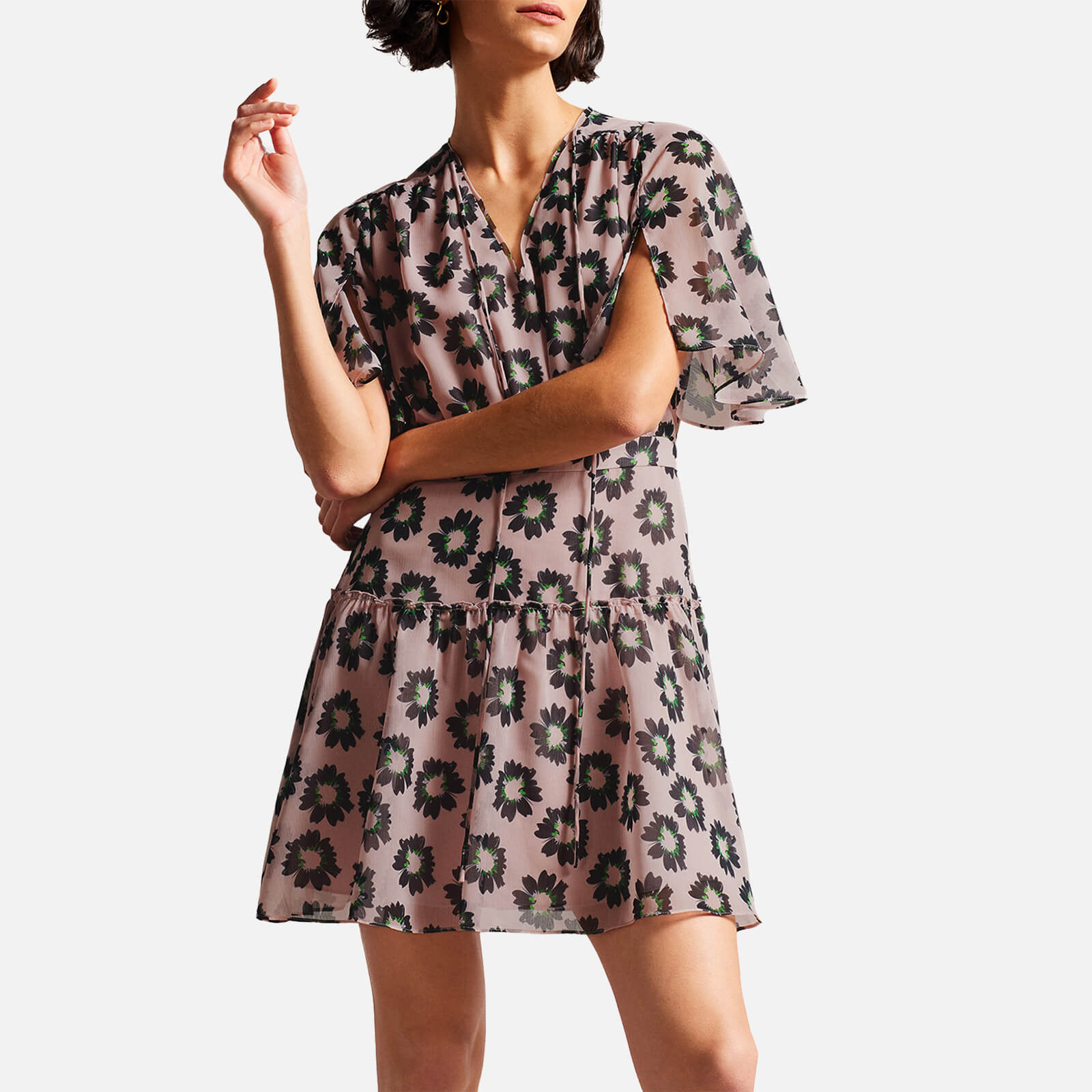 Ted Baker Lucieey Floral Print Chiffon Dress - UK 6 von Ted Baker