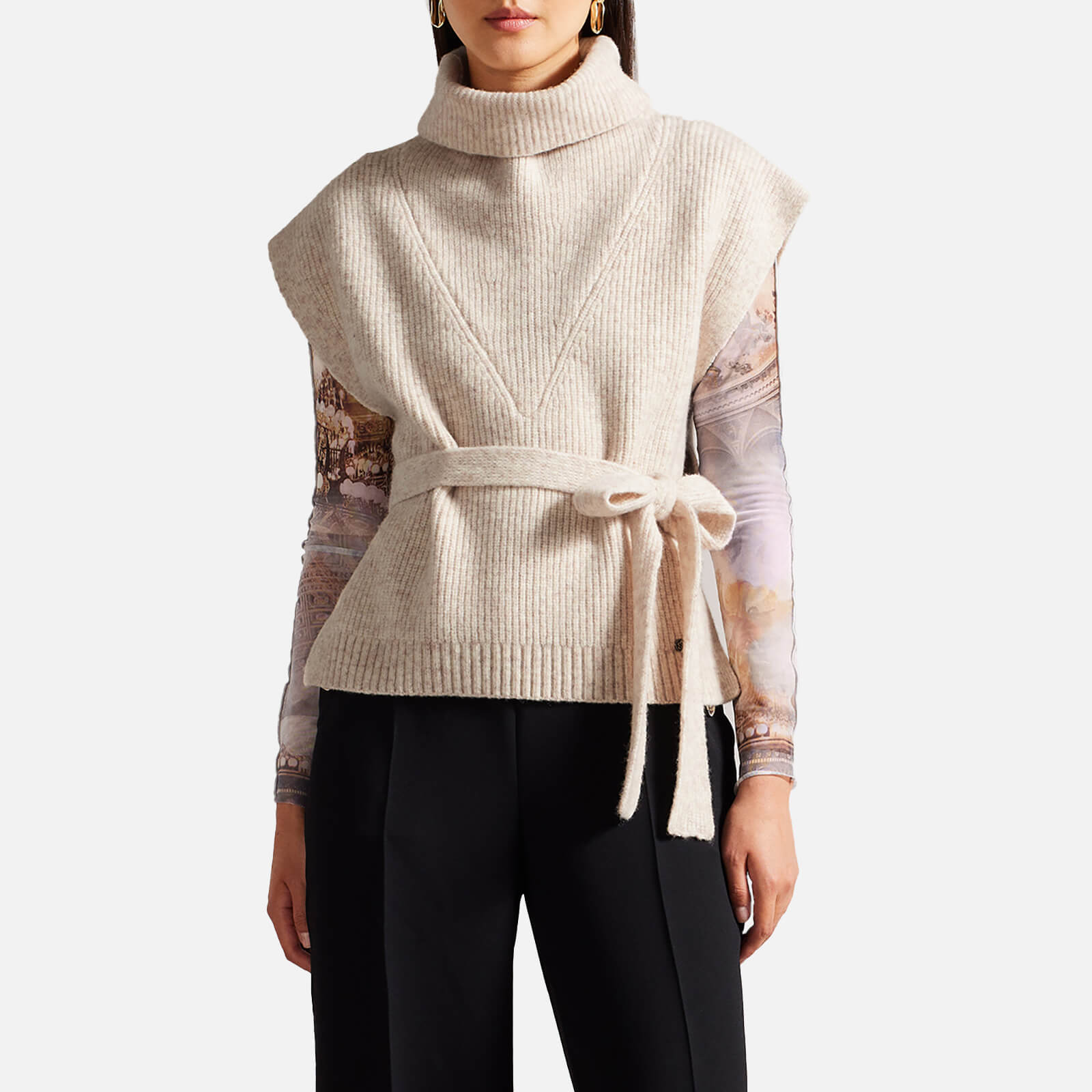 Ted Baker Malissr Funnel Neck Wool-Blend Vest - M von Ted Baker