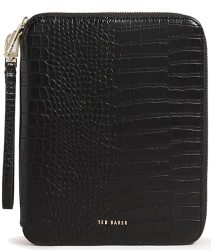 Ted Baker Meyti Reisebrieftasche, Krokodilimitat, A5, Schwarz, Schwarz , Einheitsgröße von Ted Baker