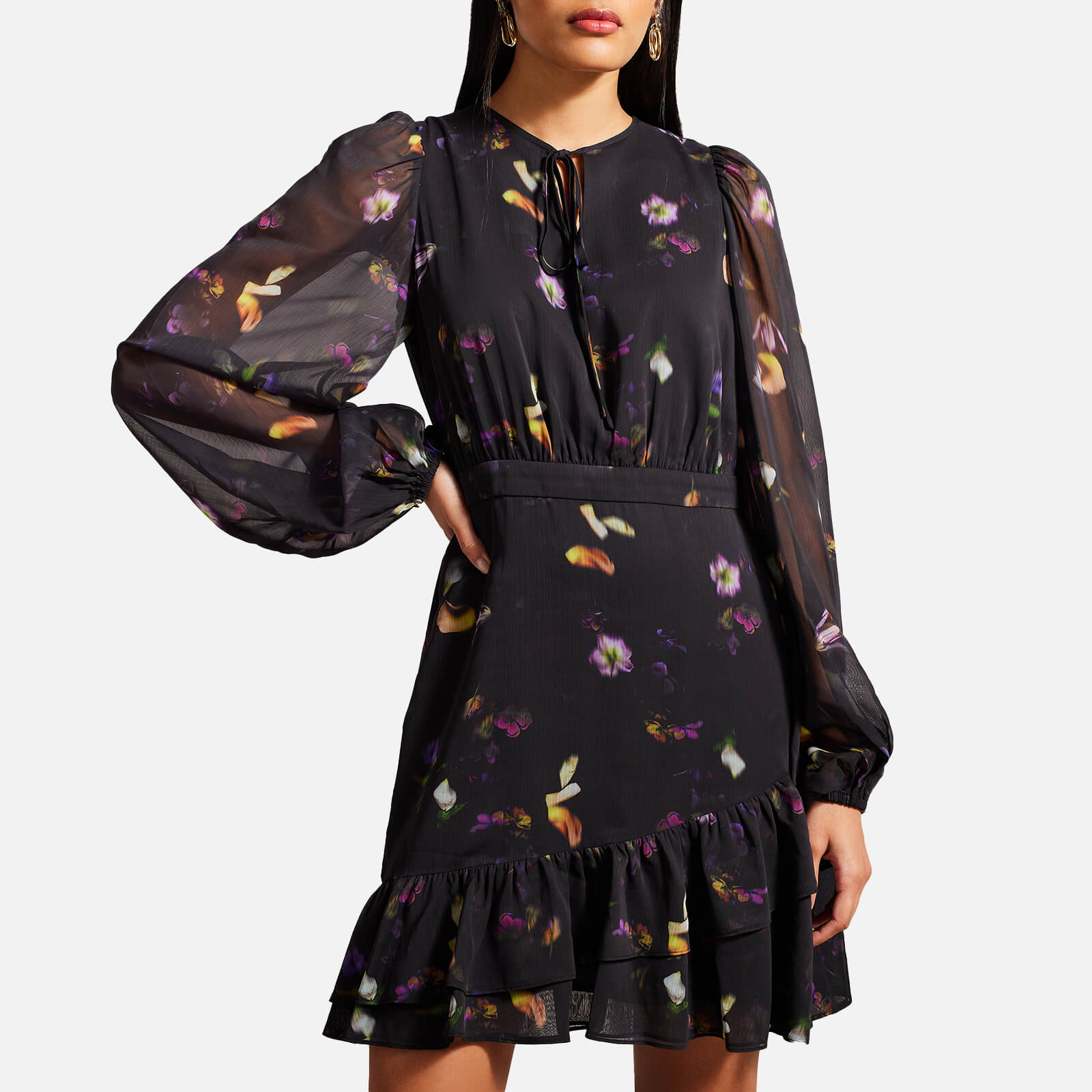 Ted Baker Nikaii Floral-Print Chiffon Mini Dress - UK 6 von Ted Baker