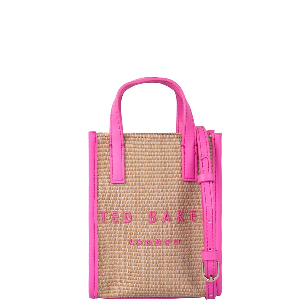 Ted Baker Paulii Faux Raffia Mini Icon Tasche-Rosa von Ted Baker