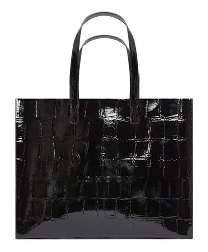 Ted Baker Schultertasche Shopper Allicon Croc Effect Icon Bag Jet - Black schwarz von Ted Baker