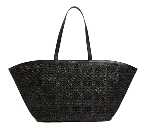 Ted Baker Shopper Schultertasche Pamylaa Raffia Straw Oversized Bucket Tote Bag Black schwarz Ted Baker Shopper Schultertasche Pamylaa Raffia Straw Oversized Bucket Tote Bag Black schwarz von Ted Baker