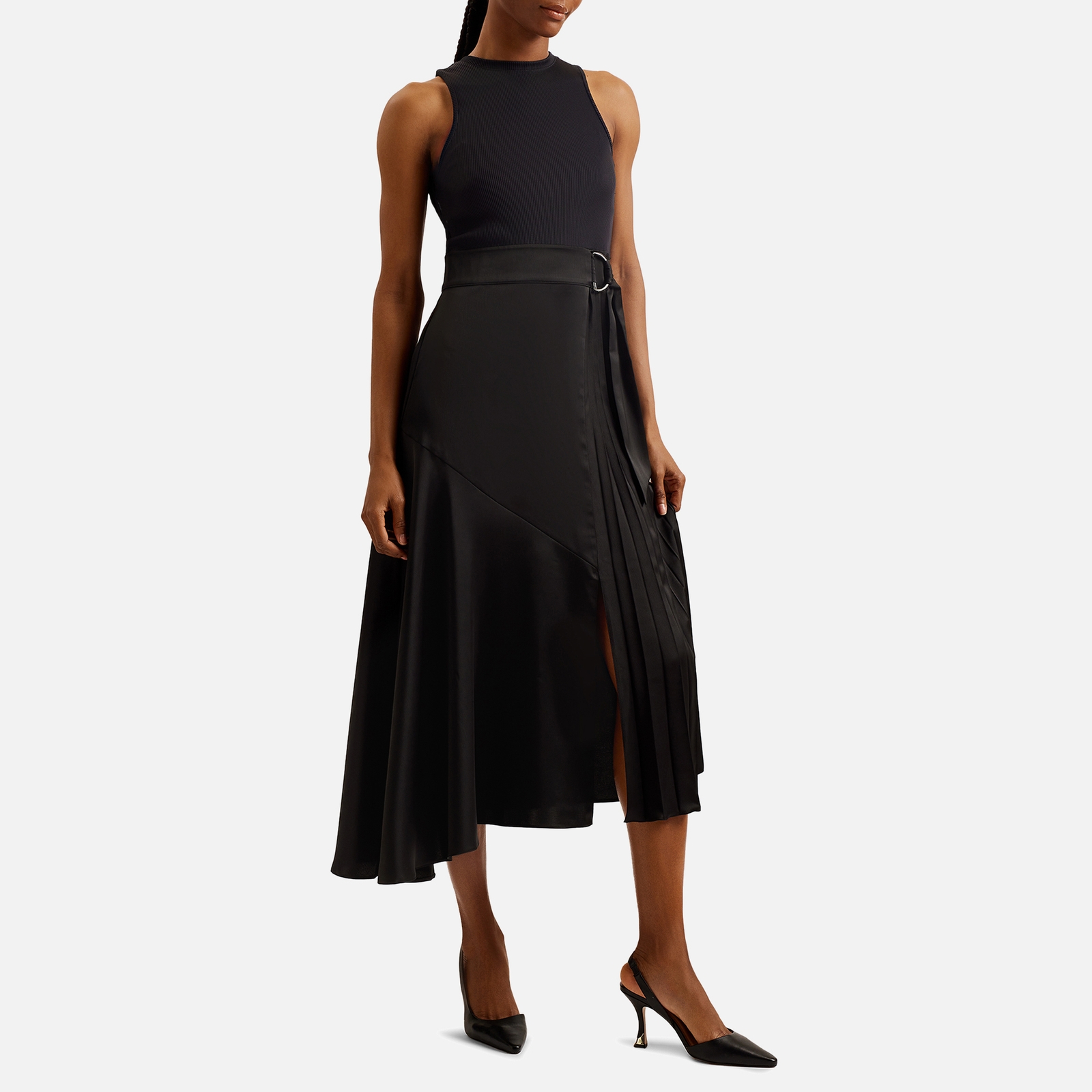 Ted Baker Wiiloww Mockable Belted Midi Dress - UK 6 von Ted Baker