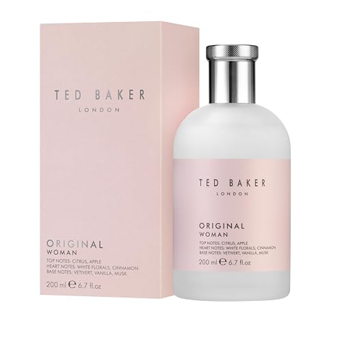 Ted Baker Woman Pink EDT, femininer grüner Blumenduft, Kopfnoten sind frischer Pfirsich, Bergamotte und Mandarine mit warmen Basisnoten von Moschus, Vanille und Vetiver, 200 ml von Ted Baker