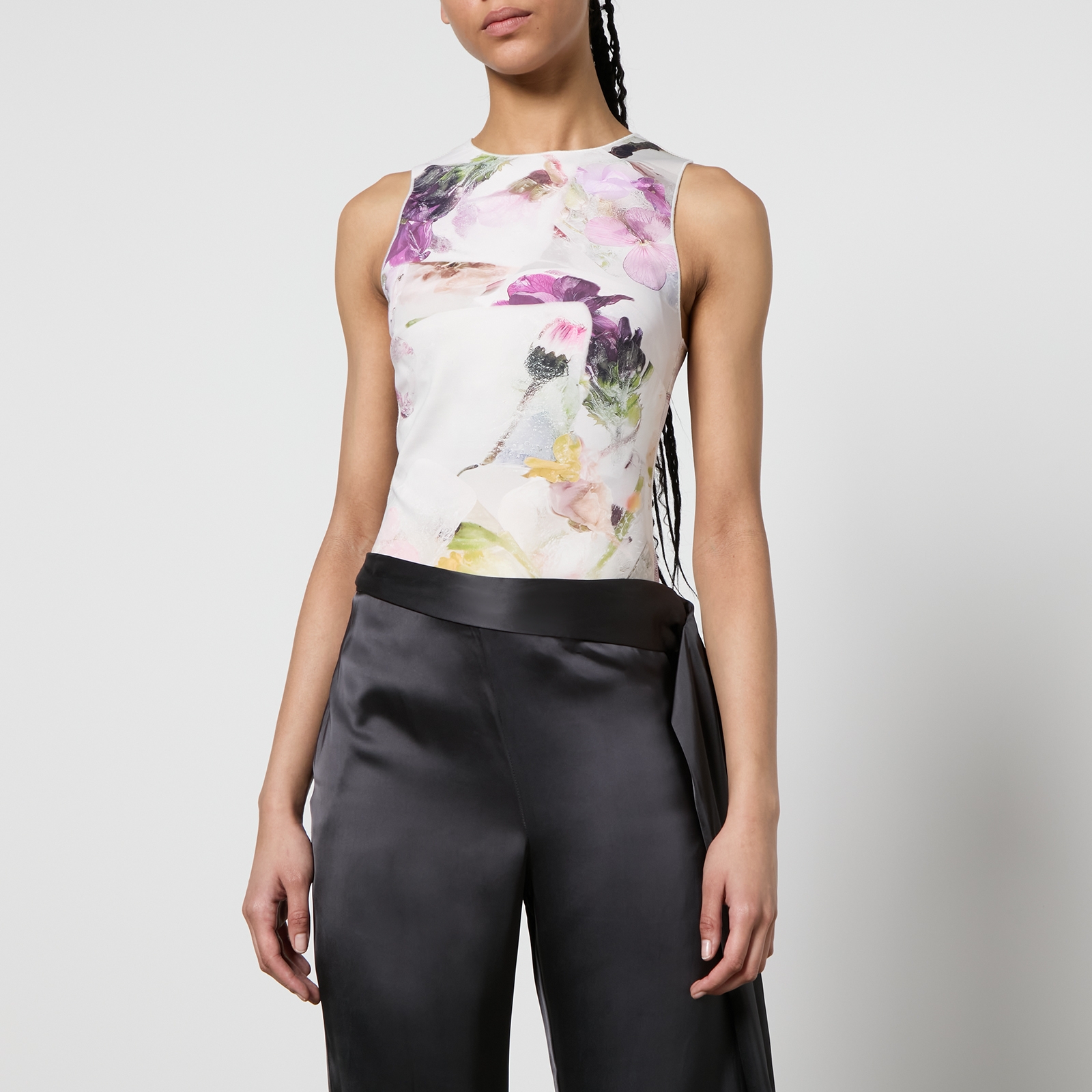 Ted Baker Aimley Floral-Print Stretch-Jersey Racer Top - UK 6 von Ted Baker