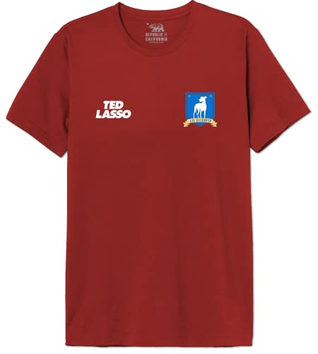 Ted Lasso « Badges » METEDLASTS011 T-Shirt Herren, Rot, Größe L von Ted Lasso