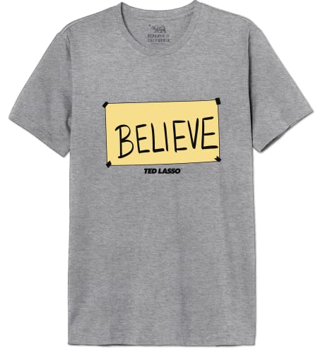 Ted Lasso « Believe » METEDLASTS014 T-Shirt Herren, Grau Melange, Größe 3XL von cotton division