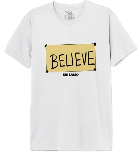 Ted Lasso « Believe » METEDLASTS014 T-Shirt Herren, Weiß, Größe XXL von cotton division
