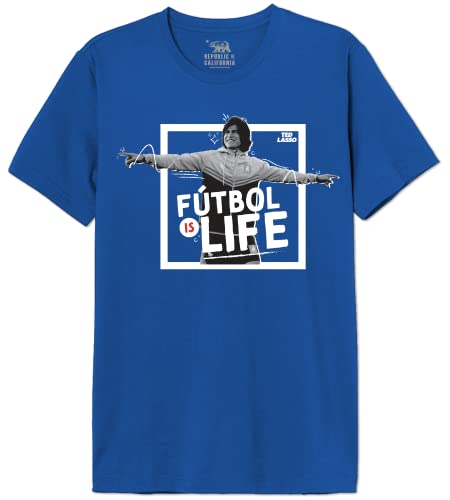 Ted Lasso « Futbol is Life » METEDLASTS006 T-Shirt Herren, königliche, Größe 3XL von cotton division