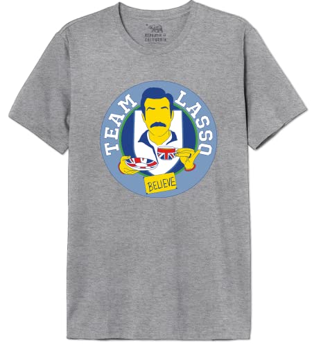 Ted Lasso « Team Lasso » METEDLASTS017 T-Shirt Herren, Grau Melange, Größe XL von cotton division