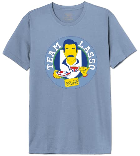 Ted Lasso « Team Lasso » METEDLASTS017 T-Shirt Herren, Himmelblaue, Größe M von cotton division