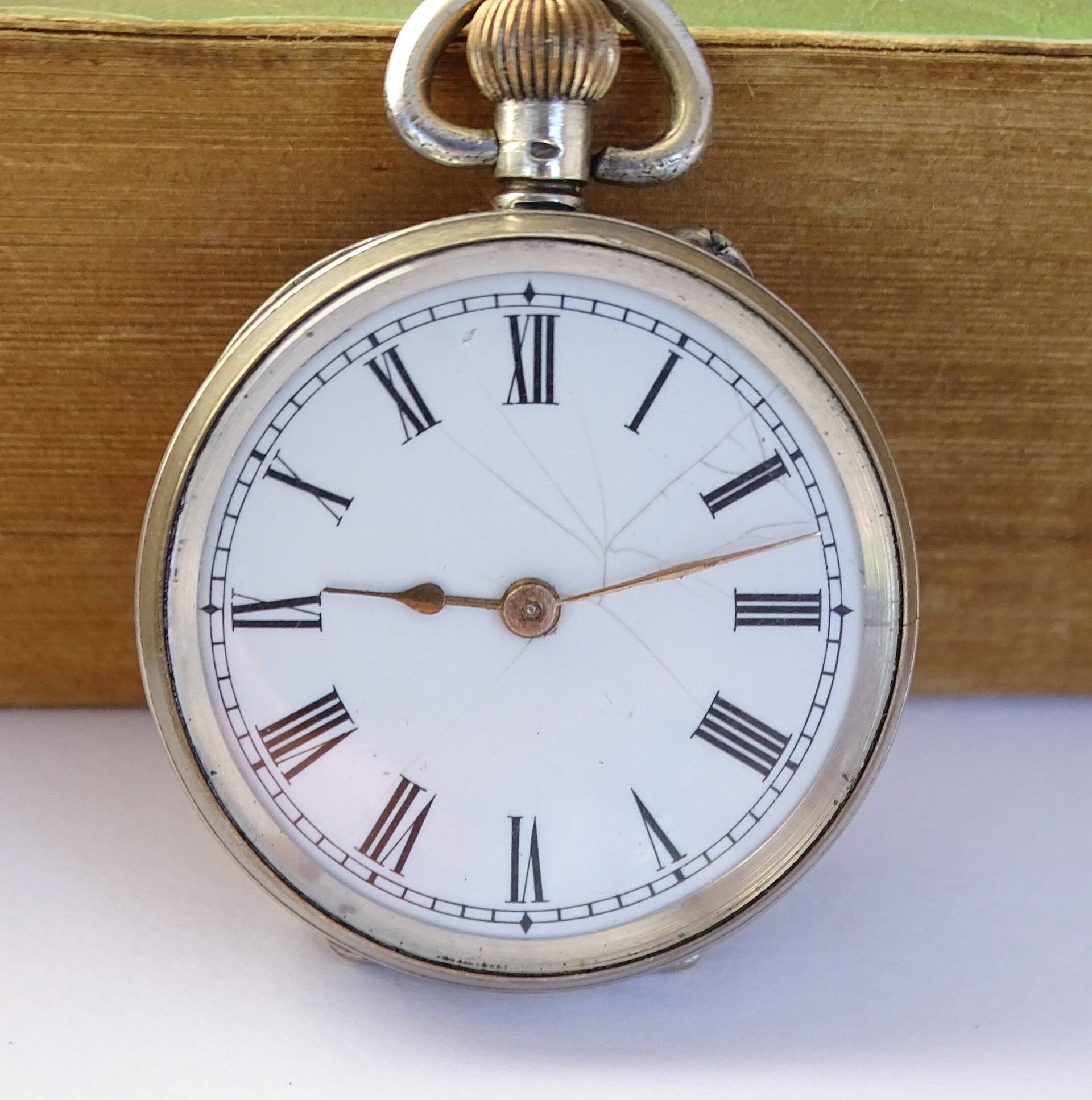 Vintage Damen Silber Uhr Anhänger, Taschenuhr, Retro Uhr, Funktionieren, Schmuck, Einzigartige Porzellan Zifferblatt von TedDiscovery