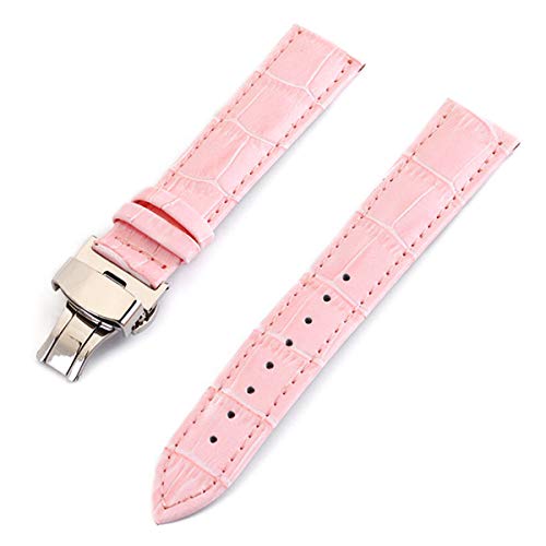 Leder Uhrenarmbänder 12 / 24mm Universal-Uhr-Faltschließe Stahl Schliesse Armband Handgelenk-Gurt-Armband und Werkzeug-Rosa, 14mm Leder Uhrenarmbänder 12 / 24mm Universal-Uhr-Faltschließe Stahl Schliesse Armband Handgelenk-Gurt-Armband und Werkzeug-Rosa, 14mm von Tedbear