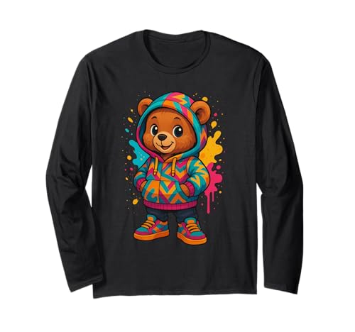 Bunter Teddybär-Liebhaber, ästhetisch, urbaner Teddybär, Damen Langarmshirt Bunter Teddybär-Liebhaber, ästhetisch, urbaner Teddybär, Damen Langarmshirt von Teddy Bear Art Streetwear Hip Hop Culture Kids Boy