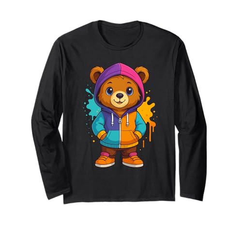 Bunter Teddybär-Liebhaber, ästhetisch, urbaner Teddybär, Damen Langarmshirt Bunter Teddybär-Liebhaber, ästhetisch, urbaner Teddybär, Damen Langarmshirt von Teddy Bear Art Streetwear Hip Hop Culture Kids Boy