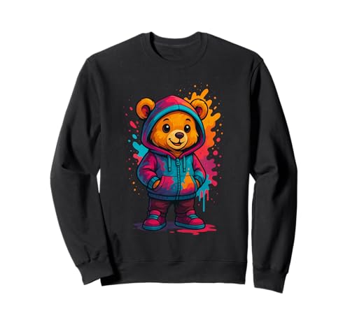 Bunter Teddybär-Liebhaber, ästhetisch, urbaner Teddybär, Damen Sweatshirt Bunter Teddybär-Liebhaber, ästhetisch, urbaner Teddybär, Damen Sweatshirt von Teddy Bear Art Streetwear Hip Hop Culture Kids Boy