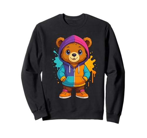 Bunter Teddybär-Liebhaber, ästhetisch, urbaner Teddybär, Damen Sweatshirt Bunter Teddybär-Liebhaber, ästhetisch, urbaner Teddybär, Damen Sweatshirt von Teddy Bear Art Streetwear Hip Hop Culture Kids Boy