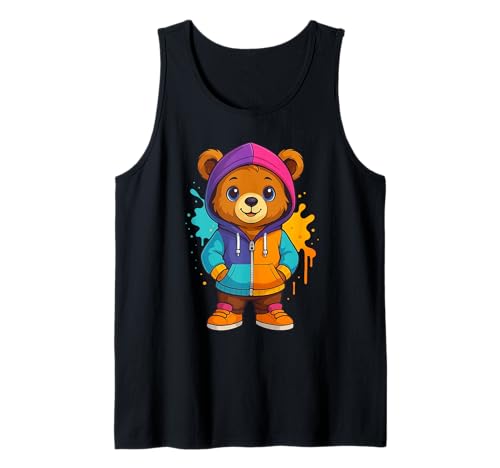 Bunter Teddybär-Liebhaber, ästhetisch, urbaner Teddybär, Damen Tank Top von Teddy Bear Art Streetwear Hip Hop Culture Kids Boy