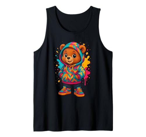 Bunter Teddybär-Liebhaber, ästhetisch, urbaner Teddybär, Damen Tank Top von Teddy Bear Art Streetwear Hip Hop Culture Kids Boy