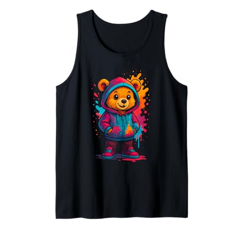 Bunter Teddybär-Liebhaber, ästhetisch, urbaner Teddybär, Damen Tank Top Bunter Teddybär-Liebhaber, ästhetisch, urbaner Teddybär, Damen Tank Top von Teddy Bear Art Streetwear Hip Hop Culture Kids Boy