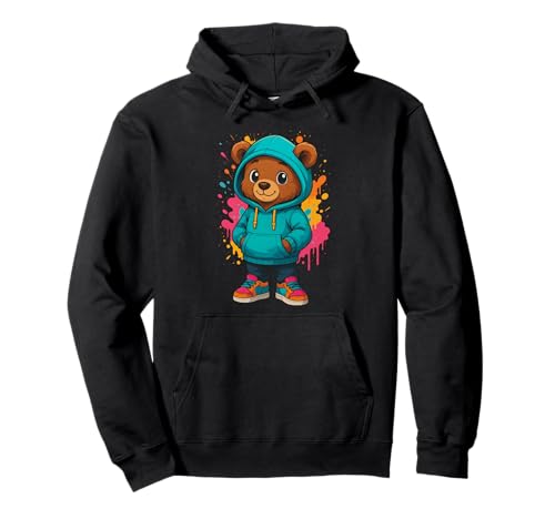 Bunter Teddybär-Liebhaber, ästhetisch, urbaner Teddybär für Mädchen Pullover Hoodie Bunter Teddybär-Liebhaber, ästhetisch, urbaner Teddybär für Mädchen Pullover Hoodie von Teddy Bear Art Streetwear Hip Hop Culture Kids Boy