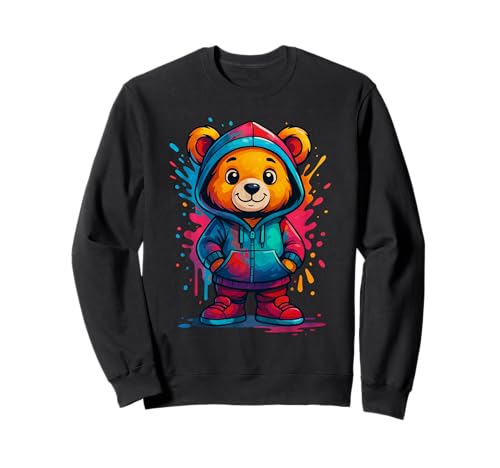 Bunter Teddybär-Liebhaber, ästhetisch, urbaner Teddybär für Mädchen Sweatshirt Bunter Teddybär-Liebhaber, ästhetisch, urbaner Teddybär für Mädchen Sweatshirt von Teddy Bear Art Streetwear Hip Hop Culture Kids Boy