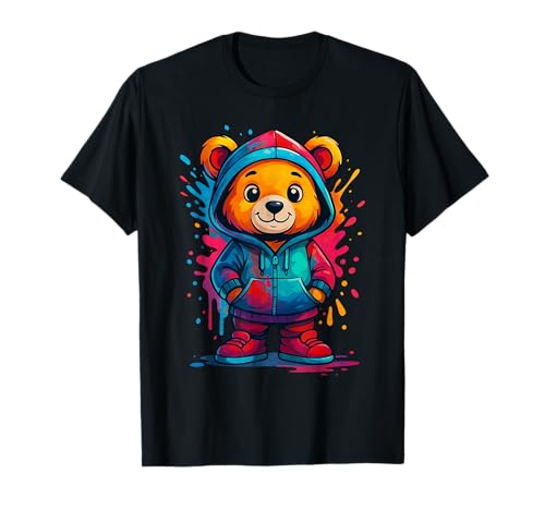 Bunter Teddybär-Liebhaber, ästhetisch, urbaner Teddybär für Mädchen T-Shirt Bunter Teddybär-Liebhaber, ästhetisch, urbaner Teddybär für Mädchen T-Shirt von Teddy Bear Art Streetwear Hip Hop Culture Kids Boy