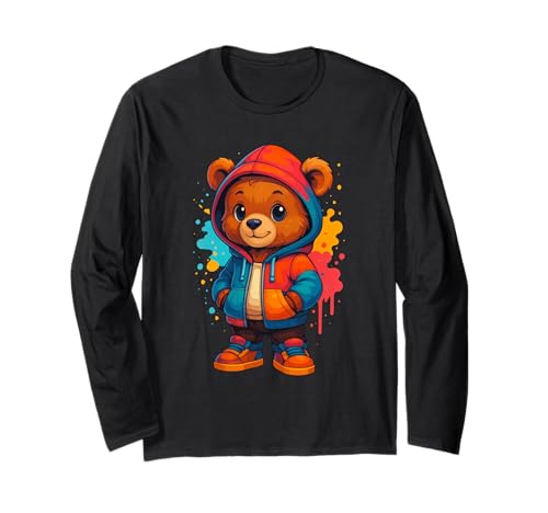 Farbenfrohe, ästhetische Urbane Streetwear für Herren, Teddybär-Liebhaber Langarmshirt Farbenfrohe, ästhetische Urbane Streetwear für Herren, Teddybär-Liebhaber Langarmshirt von Teddy Bear Art Streetwear Hip Hop Culture Kids Boy