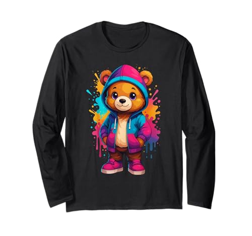 Farbenfrohe, ästhetische Urbane Streetwear für Herren, Teddybär-Liebhaber Langarmshirt Farbenfrohe, ästhetische Urbane Streetwear für Herren, Teddybär-Liebhaber Langarmshirt von Teddy Bear Art Streetwear Hip Hop Culture Kids Boy