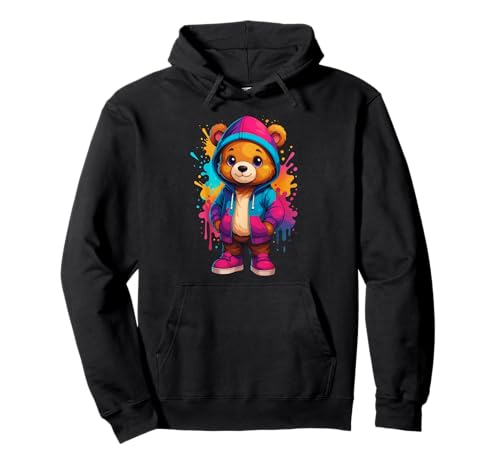 Farbenfrohe, ästhetische Urbane Streetwear für Herren, Teddybär-Liebhaber Pullover Hoodie Farbenfrohe, ästhetische Urbane Streetwear für Herren, Teddybär-Liebhaber Pullover Hoodie von Teddy Bear Art Streetwear Hip Hop Culture Kids Boy
