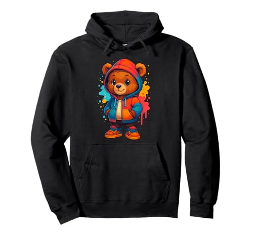 Farbenfrohe, ästhetische Urbane Streetwear für Herren, Teddybär-Liebhaber Pullover Hoodie Farbenfrohe, ästhetische Urbane Streetwear für Herren, Teddybär-Liebhaber Pullover Hoodie von Teddy Bear Art Streetwear Hip Hop Culture Kids Boy