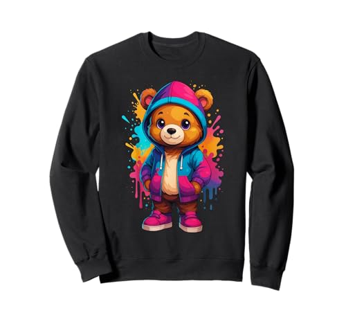 Farbenfrohe, ästhetische Urbane Streetwear für Herren, Teddybär-Liebhaber Sweatshirt Farbenfrohe, ästhetische Urbane Streetwear für Herren, Teddybär-Liebhaber Sweatshirt von Teddy Bear Art Streetwear Hip Hop Culture Kids Boy