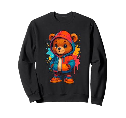 Farbenfrohe, ästhetische Urbane Streetwear für Herren, Teddybär-Liebhaber Sweatshirt Farbenfrohe, ästhetische Urbane Streetwear für Herren, Teddybär-Liebhaber Sweatshirt von Teddy Bear Art Streetwear Hip Hop Culture Kids Boy