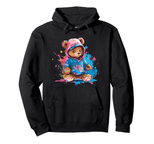 Bunter Teddybär Herren Damen Kinder Pullover Hoodie von Teddy Bear Colorful Men WomenDesigns Hip Hop