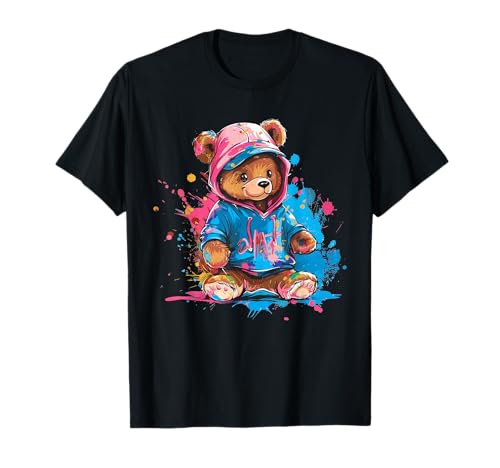 Bunter Teddybär Herren Damen Kinder T-Shirt von Teddy Bear Colorful Men WomenDesigns Hip Hop